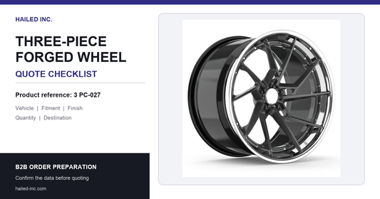 Three-Piece Forged Wheel Quote Checklist for Buyers - Hailed Inc.