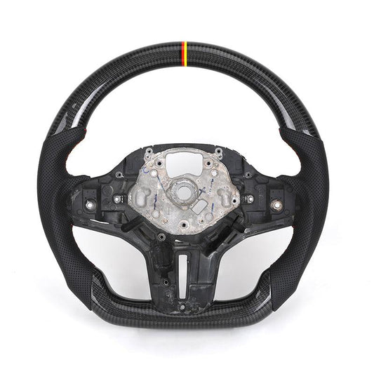 Without Center Trim Half Perforated Leather Carbon Steering Wheel Core for BMW G01 G02 G05 G06 G11 G12 G20 G30 G31 G32 G80 G81 - Hailed Inc.