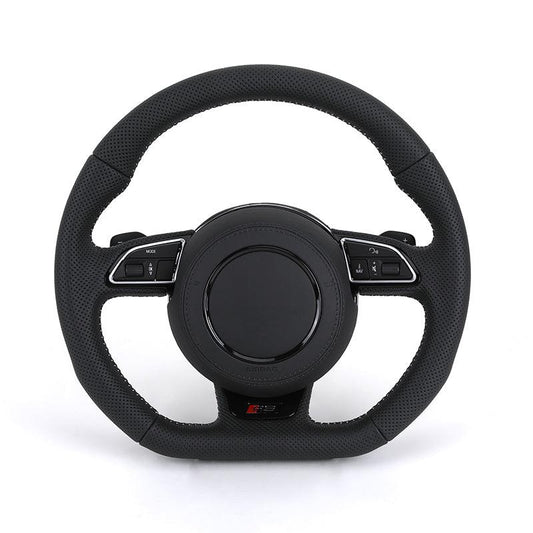 Custom RS Volant Lenkrad Flat Bottom Full Perforated Leather Steering Wheel for Audi RS RS5 RS3 A3 S5 A6 C6 C8 A8 Q8 A5 B8 S7 S6 - Hailed Inc.