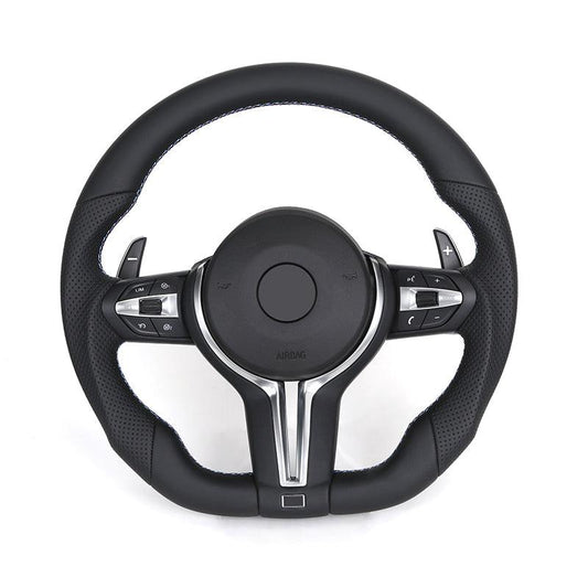 Custom Full Leather M Sport Steering Wheel for BMW F10 F20 F30 F36 M2 F87 M3 F80 M4 F82 M5 F90 X3M F97 X5 E70 E88 E90 E92 E93 - Hailed Inc.