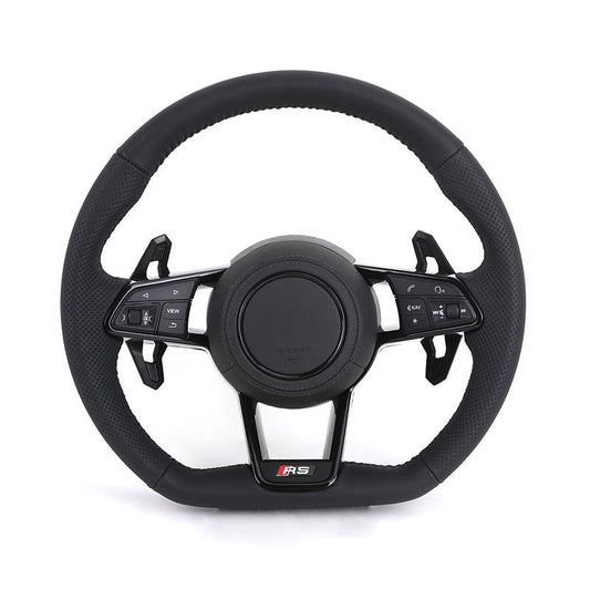 Custom RS Sport Volant Lenkrad Half Perforated Leather Steering Wheel for Audi A6 C7 C6 A7 A3 A4 RS3 RS5 RS6 RS7 TTRS TT R8 S4 - Hailed Inc.