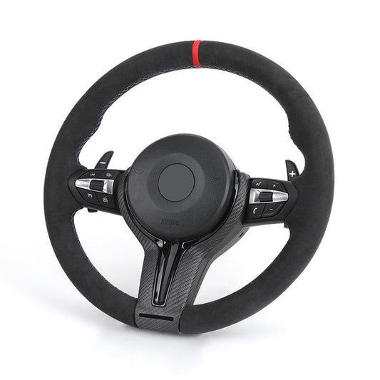 Custom Black Vintage Volant Lenkrad Wooden Steering Wheel for BMW F10 F11 F30 F32 F33 F36 F82 E90 E92 E93 M3 X1 E84 X5 E70 E71 - Hailed Inc.