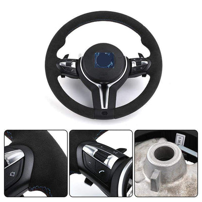 Alcantara M Sport Lenkrad Direksiyon Steering Wheel for BMW F10 F30 X5 E70 F15 F20 F32 F15 X1 E84 X6 E71 E60 F02 F25 E90 M3 M4 - Hailed Inc.