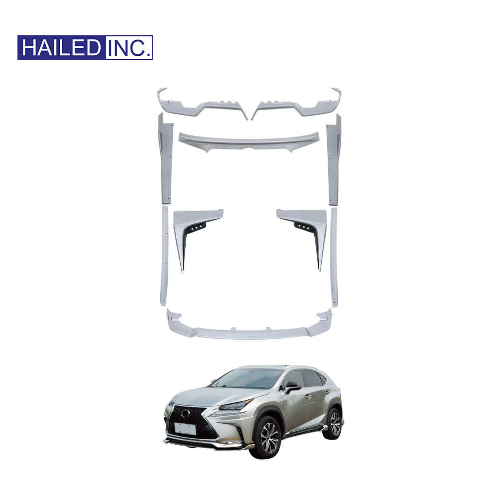Lexus NX200t 2015-2017 Body Kit Lip Spoiler Set (Front Lip + Side Skirt Extensions + Rear Bumper Lip)