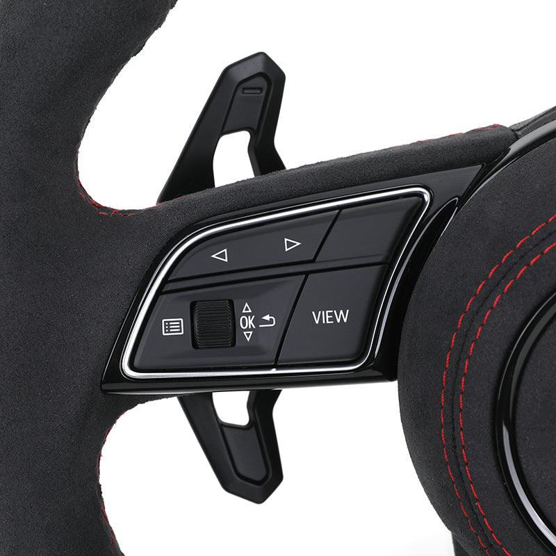 Custom Design Full Alcantara Leather Volant Steering Wheel for Audi RS A4 A5 A6 C7 B8 R8 S3 S4 S5 Q7 A7 S7 TT RS3 RS5 RS6 RS7 B9 - Hailed Inc.