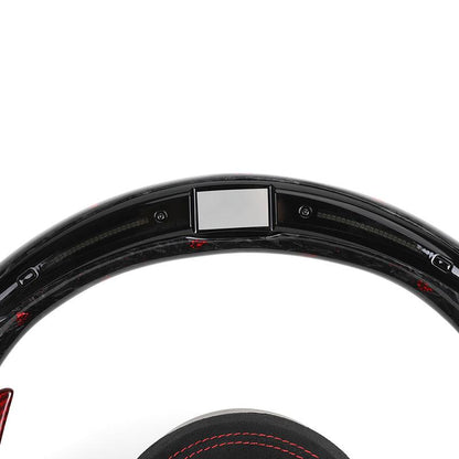 Custom Half Alcantara Red Forged Carbon LED Steering Wheel for BMW F01 F07 F10 F30 F31 F36 X5 F15 X6 F16 F80 F82 F85 F87 F90 - Hailed Inc.