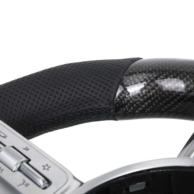 Custom Half Perforated Leather Carbon Fiber Steering Wheel for Mercedes Benz W204 W205 W166 W212 W220 W221 W222 C117 C43 C63 AMG - Hailed Inc.