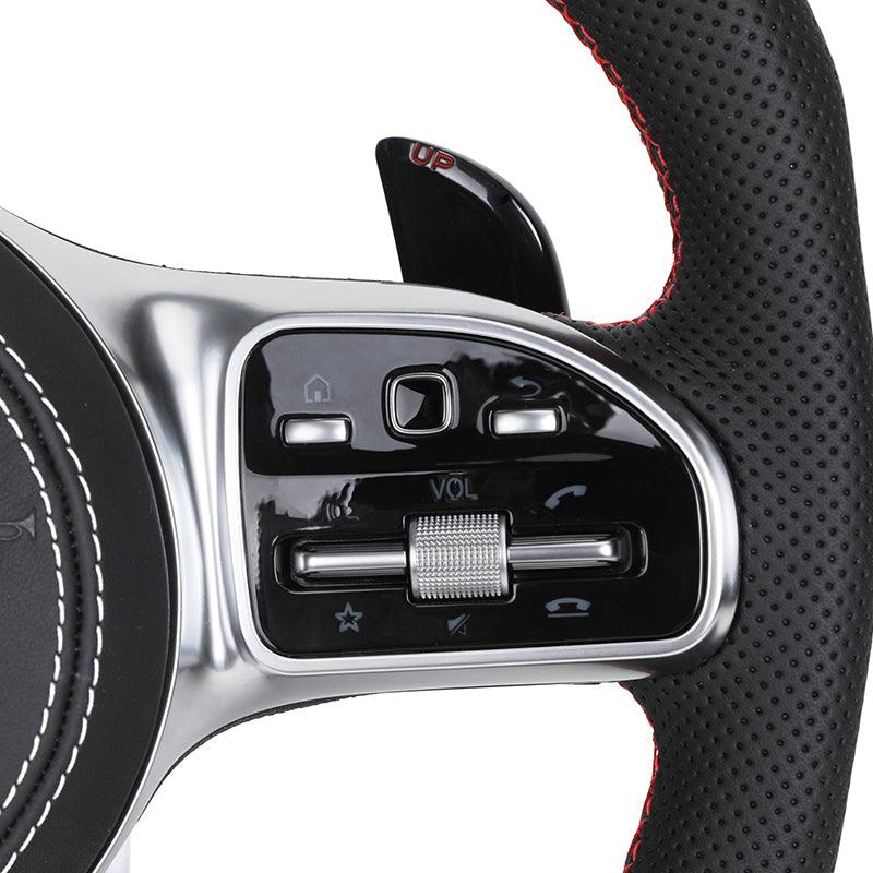 Custom Half Perforated Leather Carbon LED Steering Wheel for Mercedes W205 W213 W219 X290 W216 CL W222 C238 GLA45 e63s C63 AMG - Hailed Inc.