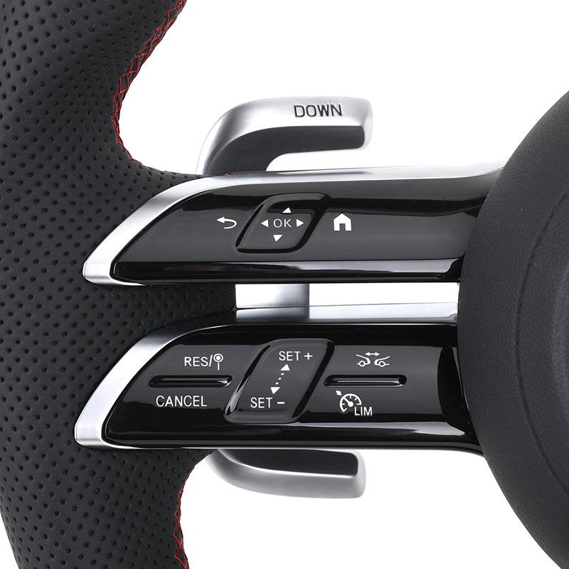 Custom Half Perforated Leather Carbon Steering Wheel for Mercedes Benz E Class W205 W213 W176 W177 W211 W222 W204 C43 AMG GT - Hailed Inc.