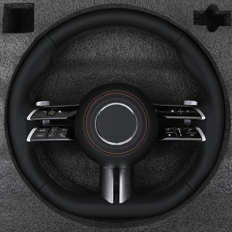 Custom Half Perforated Leather Steering Wheel for Mercedes Benz E Class W212 W213 C238 Coupe E500 EQA EQC E53 E63 AMG GT W447 - Hailed Inc.