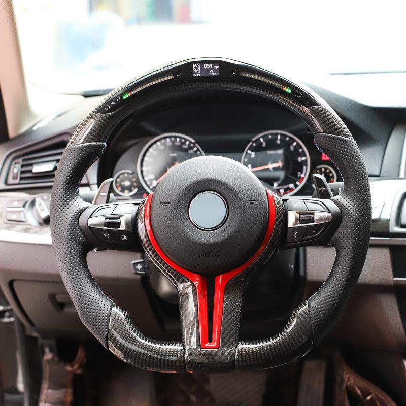 Custom Heated M Led Display Carbon Fiber Steering Wheel for BMW M2 M3 M4 M5 F10 F50 F30 F32 F80 F82 F90 E90 E92 E60 E63 G20 G30 - Hailed Inc.