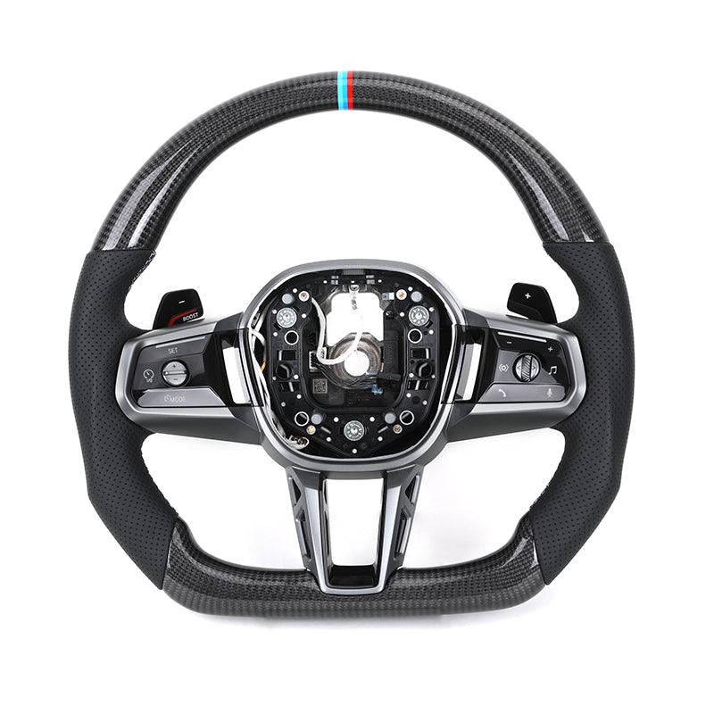 Custom Leather Carbon Fiber Steering Wheel for BMW M3 F80 F82 X5M F85 M2 F87 M5 F90 X3M F97 G20 M5 G30 G42 G80 G82 M235i M340i - Hailed Inc.