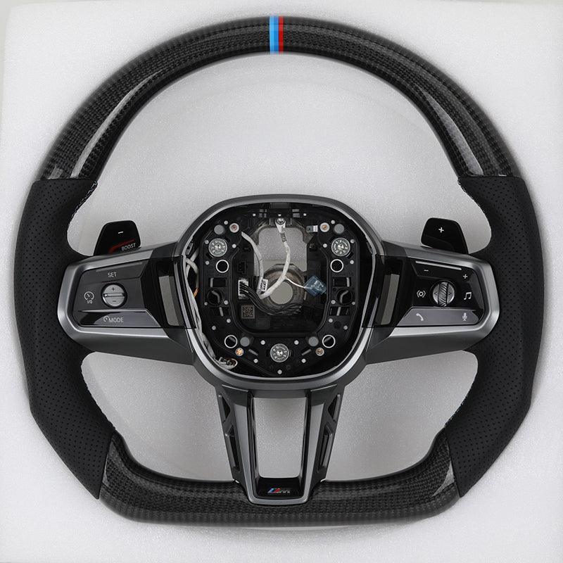 Custom Leather Carbon Fiber Steering Wheel for BMW M3 F80 F82 X5M F85 M2 F87 M5 F90 X3M F97 G20 M5 G30 G42 G80 G82 M235i M340i - Hailed Inc.