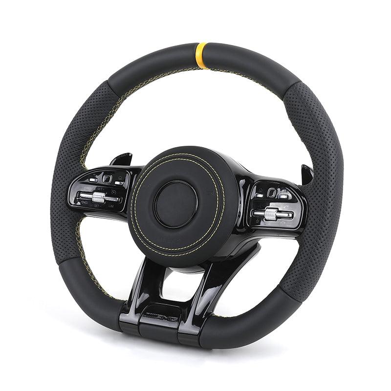 Custom Leather Steering Wheel for Mercedes Benz AMG W204 W205 W206 W207 W212 W213 X253 W217 W221 W222 W223 GLE W166 W167 W219 - Hailed Inc.