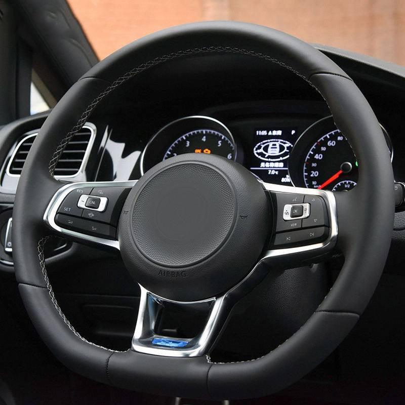 Custom Lenkrad Volant Basic Style Full Leather Steering Wheel for Volkswagen VW Passat Golf 7 MK7 Mk7.5 Polo Tiguan Jetta GTI - Hailed Inc.