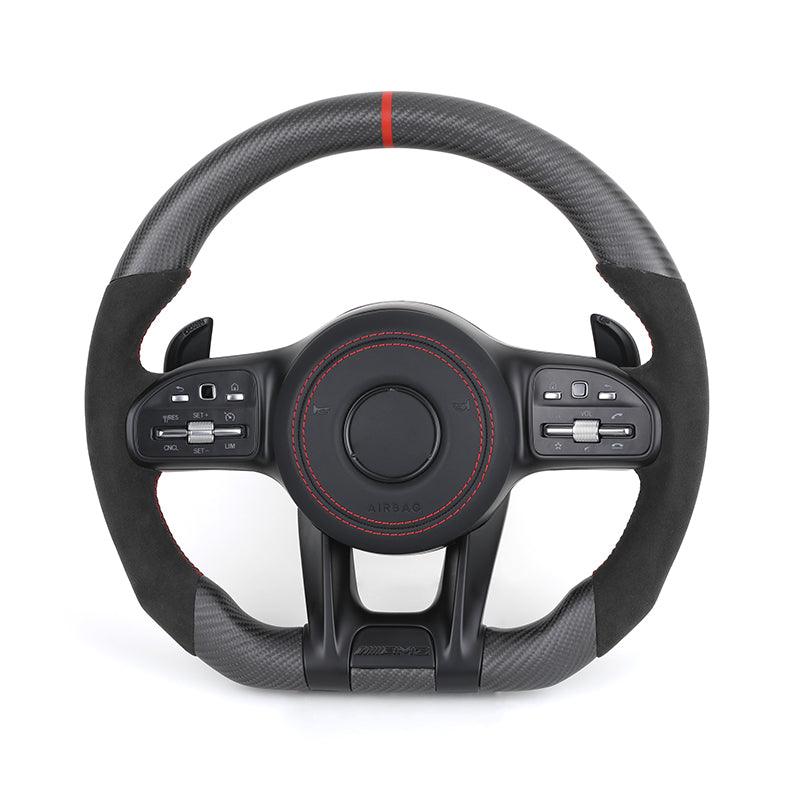 Custom Lenkrad Volant Half Alcantara Dry Carbon Steering Wheel for Mercedes W176 W213 W211 W213 W221 W218 W205 AMG GT ML W166 - Hailed Inc.