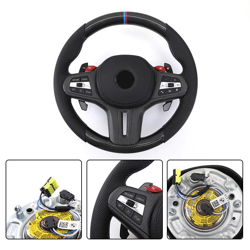 Custom M Sport Carbon Car Steering Wheel for Bmw M2 M3 M4 M5 M6 X5m X6m F80 F30 F31 F32 F10 F20 F22 F15 F16 F10 3 4 5 6 7 Series - Hailed Inc.