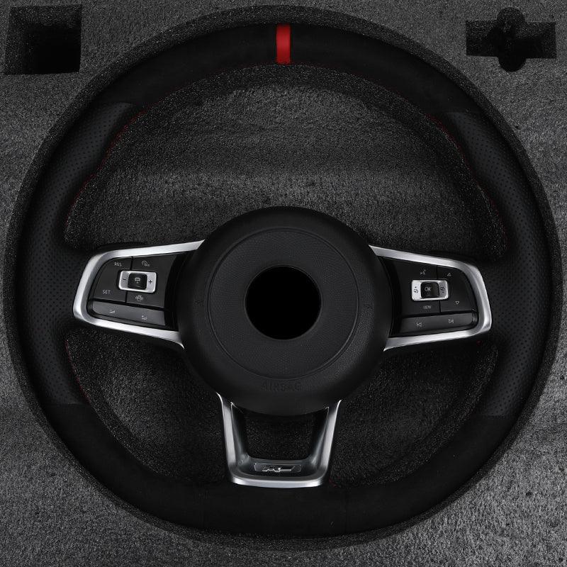 Custom R Line Volante Leather Alcantara Steering Wheel for volkswagen VW Polo Golf R MK7.5 MK6 MK7 MK8 Jetta Passat CC B6 B7 B8 - Hailed Inc.