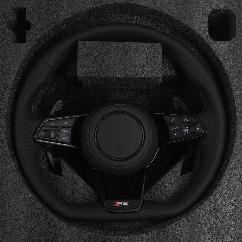 Custom RS Sport Volant Lenkrad Half Perforated Leather Steering Wheel for Audi A6 C7 C6 A7 A3 A4 RS3 RS5 RS6 RS7 TTRS TT R8 S4 - Hailed Inc.