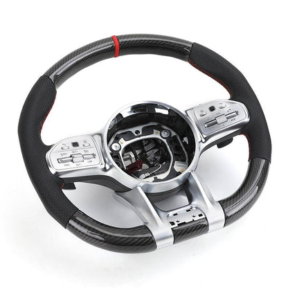 Custom Upgrade Leather Carbon Fiber Steering Wheel for Mercedes Benz S E Class W213 W205 W204 W222 W212 W221 GLC GLS GLB AGM GT - Hailed Inc.