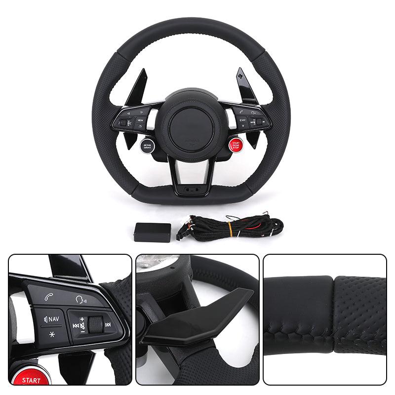 Custom Upgrade Volant Lenkrad Black Trim Leather Steering Wheel for Audi A3 A4 A5 A6 A7 A8 C7 S8 R8 Rs3 RS6 B8 B9 S7 RS S Line - Hailed Inc.