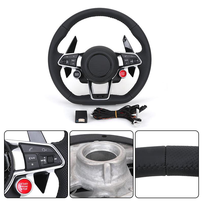 Custom Upgrade Volant Lenkrad Sliver Trim Leather Steering Wheel for Audi A3 A4 A5 A6 A7 A8 C7 R8 Rs3 RS6 B8 B9 S7 RS S Line - Hailed Inc.