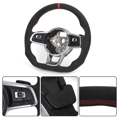 Custom Volant Full Alcantara Steering Wheel for Volkswagen VW Polo Passat CC Jetta Golf R 6 7 8 6R 7R 8R MK5 Mk6 MK7 Gti Gtd - Hailed Inc.