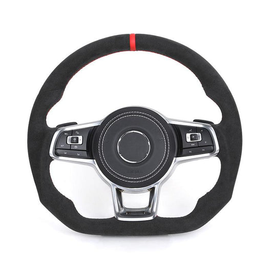 Custom Volant Full Alcantara Steering Wheel for Volkswagen VW Polo Passat CC Jetta Golf R 6 7 8 6R 7R 8R MK5 Mk6 MK7 Gti Gtd - Hailed Inc.