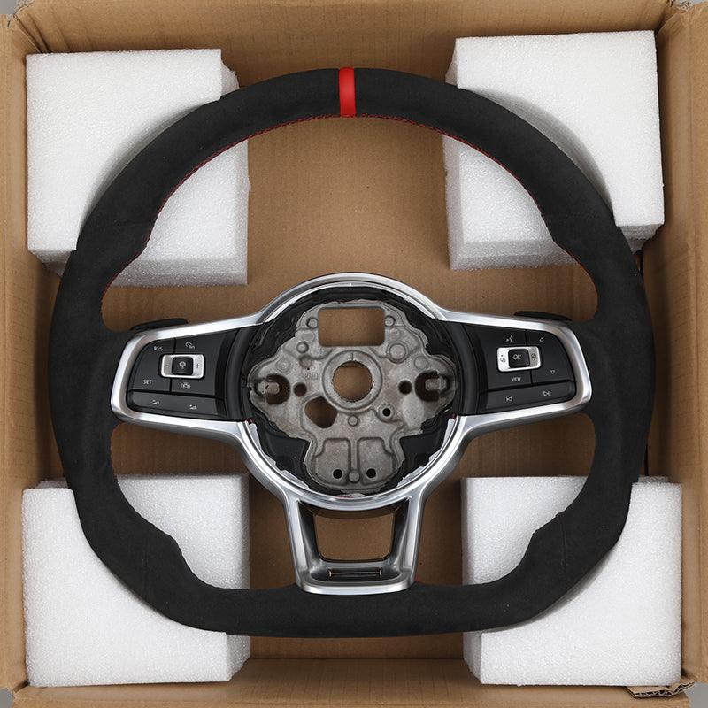 Custom Volant Full Alcantara Steering Wheel for Volkswagen VW Polo Passat CC Jetta Golf R 6 7 8 6R 7R 8R MK5 Mk6 MK7 Gti Gtd - Hailed Inc.