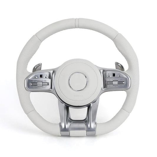 Custom Volant Lenkrad White Color Leather Steering Wheel for Mercedes Benz GL X166 GLB X247 W204 W205 W206 W207 W211 E63 AMG - Hailed Inc.