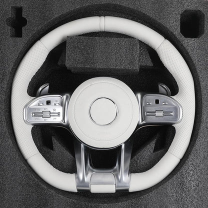 Custom Volant Lenkrad White Color Leather Steering Wheel for Mercedes Benz GL X166 GLB X247 W204 W205 W206 W207 W211 E63 AMG - Hailed Inc.