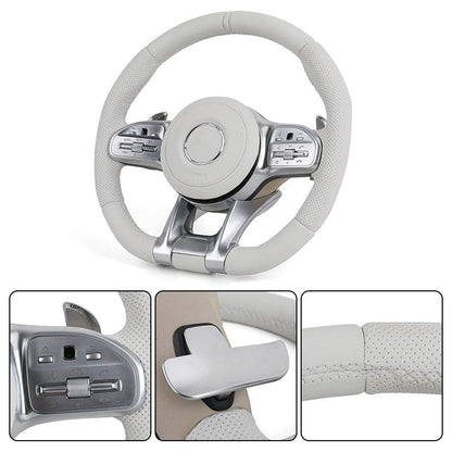 Custom Volant Lenkrad White Color Leather Steering Wheel for Mercedes Benz GL X166 GLB X247 W204 W205 W206 W207 W211 E63 AMG - Hailed Inc.