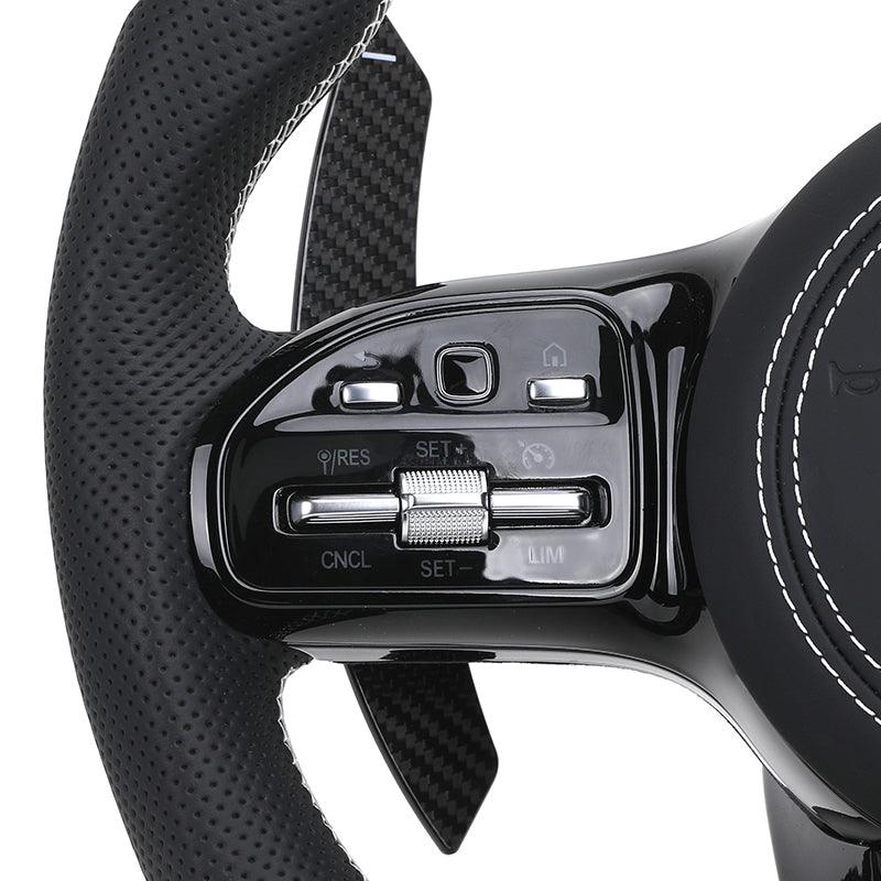 Custom Volante Glossy Black Carbon Steering Wheel for Mercedes Benz W204 W205 W207 W211 W212 W213 W221 W222 GLS CLS C63 AMG GT - Hailed Inc.