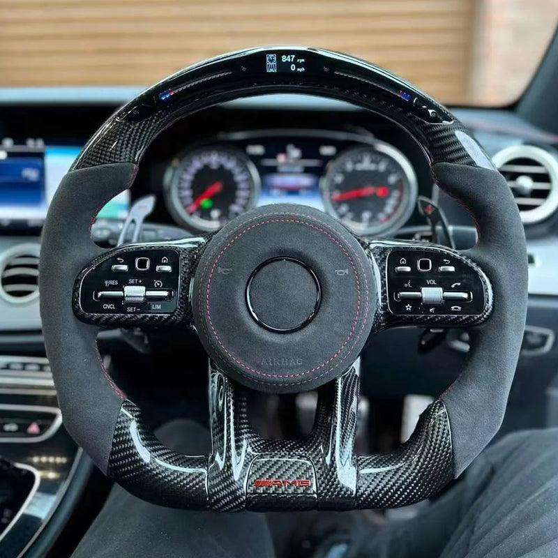 Custom Volante Lenkrad Carbon Paddle Half Alcantara LED Steering Wheel for Mercedes W205 W221 Gle Coupe W166 C292 W463 W447 Vito - Hailed Inc.