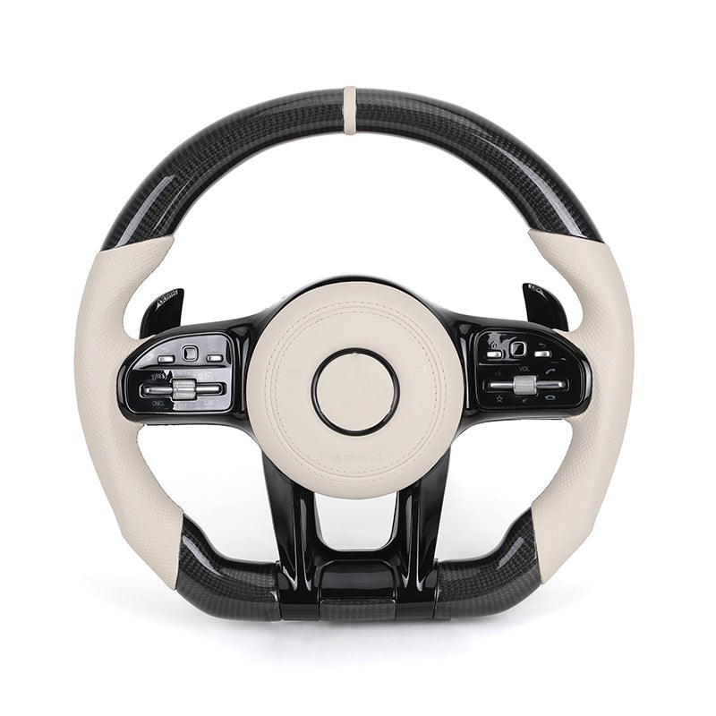 Custom Volante Lenkrad Half Leather Carbon Steering Wheel for Mercedes Benz C250 W164 W177 GLK GLC63 GLS X167 GLC GLE Coupe AMG - Hailed Inc.