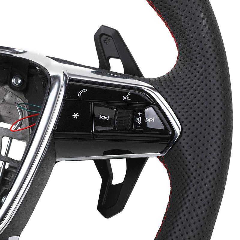 Customizable S Line Volante Lenkrad Flat Bottom Half Leather Steering Wheel for Audi A3 A6 C7 R8 RS3 S3 A7 RS6 A4 B9 B8 TT R8 A8 - Hailed Inc.