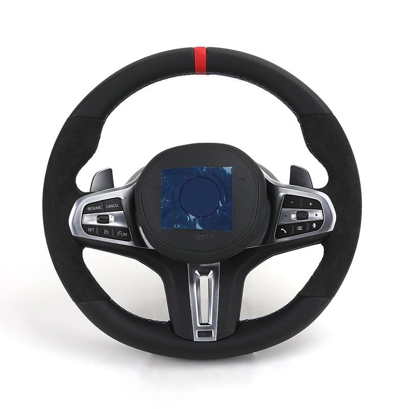 Customized M Sport Alcantara Leather Steering Wheel for BMW G20 G30 G21 G81 G31 G82 G11 G12 G15 G16 F87 F98 F95 X7 G07 M3 M5 - Hailed Inc.