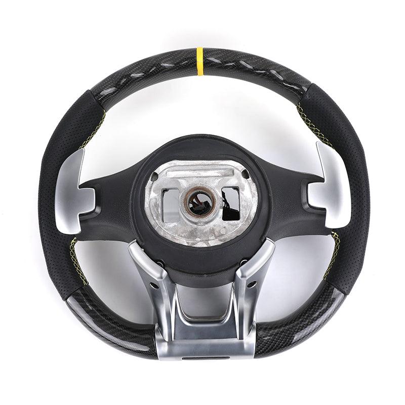 Customized Stitch Color Top Strip Perforated Leather Carbon Steering Wheel for Mercedes Benz S Class W222 W212 W204 E63 C43 AMG - Hailed Inc.