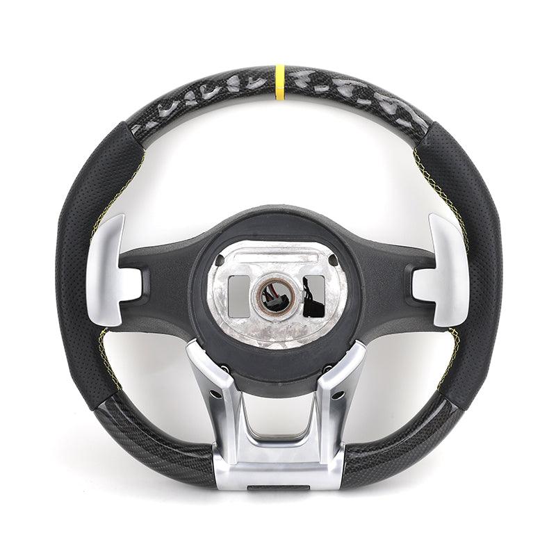Customized Stitch Color Top Strip Perforated Leather Carbon Steering Wheel for Mercedes Benz S Class W222 W212 W204 E63 C43 AMG - Hailed Inc.