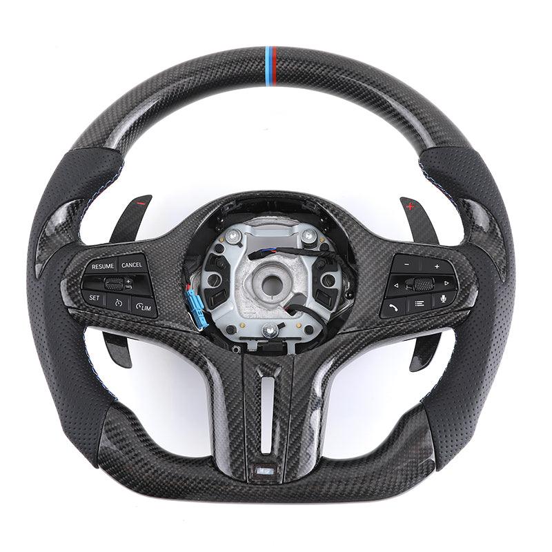 Ergonomic Design M Sport Carbon Fiber Car Steering Wheel for BMW F10 F30 F01 X5 F15 E70 F32 E90 E92 E60 E46 F20 G30 G20 M5 M3 M6 - Hailed Inc.