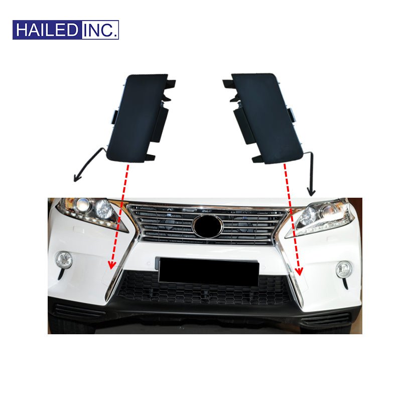 Lexus RX270 2012-2015 Front Bumper Trailer Tow Hook Cover Fits OEM 52127-48917 52128-48913 - Front View