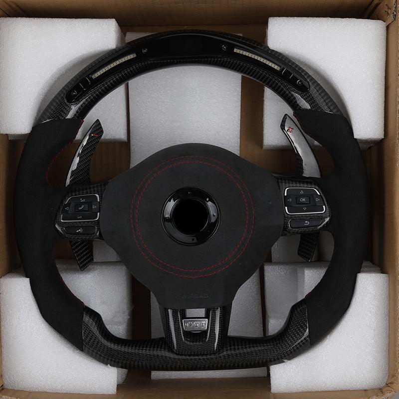 GTI Half Alcantara Carbon Shifter Paddle LED Steering Wheel for Volkswagen VW Golf MK6 MK7 MK7.5 5 GTI R Jetta Passat CC Tiguan - Hailed Inc.