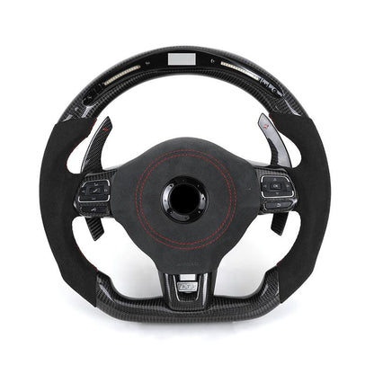 GTI Half Alcantara Carbon Shifter Paddle LED Steering Wheel for Volkswagen VW Golf MK6 MK7 MK7.5 5 GTI R Jetta Passat CC Tiguan - Hailed Inc.