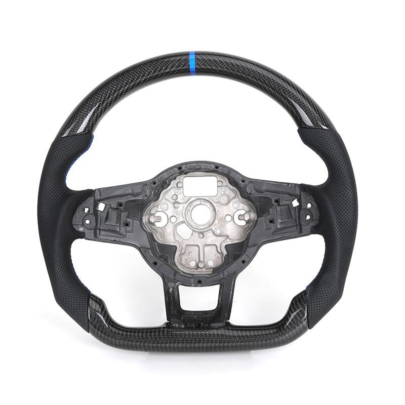 Half Perforated Leather Carbon Fiber Steering Wheel Core for VW Golf MK5 MK6 MK7 6 7 7.5 R 7R Gti Polo Passat CC B7 Scirocco - Hailed Inc.