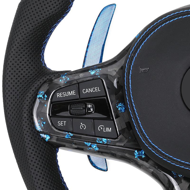 Half Perforated Leather Forged Carbon LED Steering Wheel for BMW G Series G11 G12 G20 G21 M3 G80 G81 M4 G82 G83 G30 G31 G32 G01 - Hailed Inc.