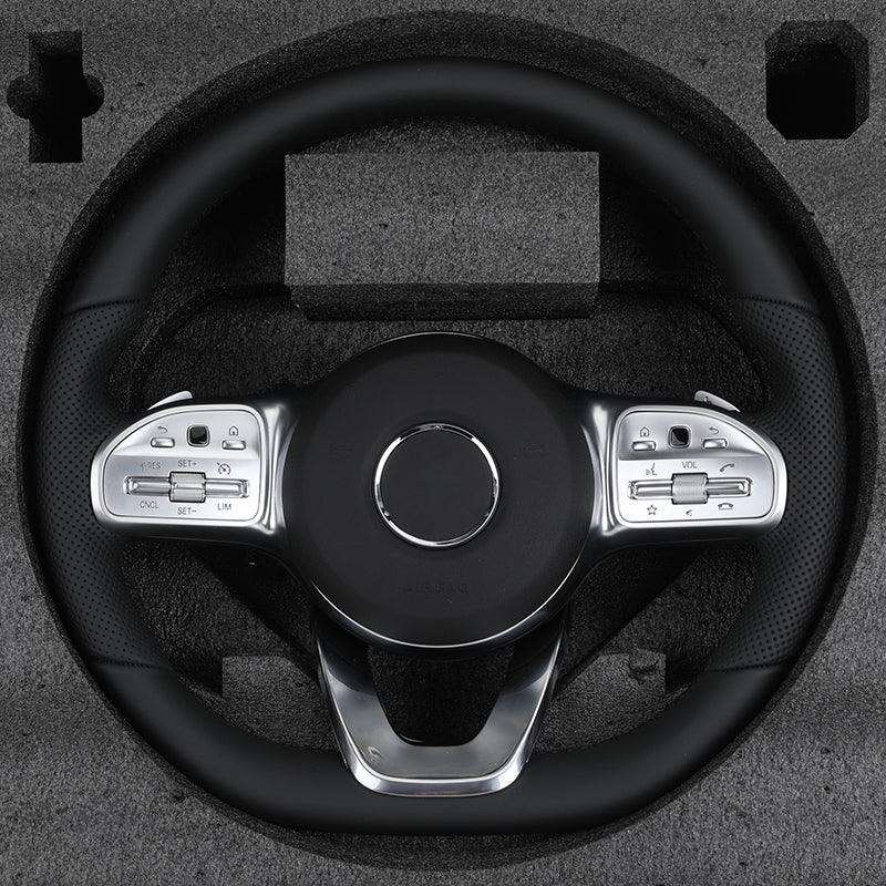 Half Perforated Leather Sport Steering Wheel for Mercedes Benz W205 W211 W212 A207 C207 W213 S213 A238 C238 W463 G63 C190 AMG GT - Hailed Inc.