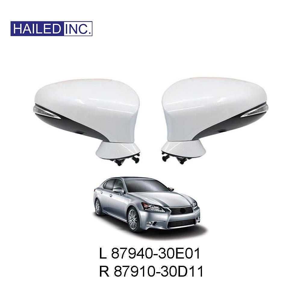 Lexus GS 2012 Side Mirrors Fits OEM 87910-30C41, 87910-30D11, 87940-30D31, 87940-30E01 - Hailed Inc.