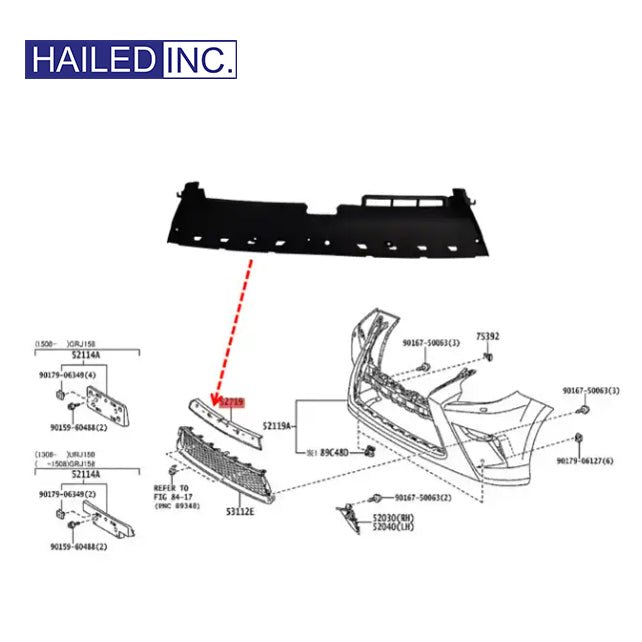 Lexus GX400 GX460 2019-2021 Front Bumper Lower Molding Fits OEM 52719-60040 - Hailed Inc.