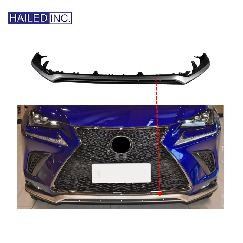 Lexus NX300 2018-2021 F-Sport Front Bumper Spoiler Lip Fits OEM 53122-78030,52447-78020,52448-78020,52412-78020,52411-78040 - Hailed Inc.