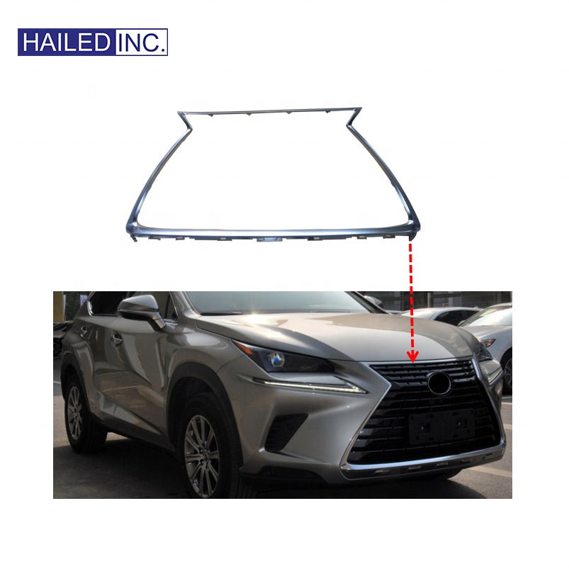 Lexus NX300 2018-2021 Grille Chrome Moulding Trim Fits OEM 53121-78060 - Hailed Inc.